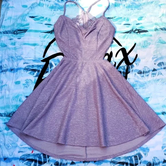 Speedless | Dresses | Lilac Lace Knee Length Train Tail Dress | Poshmark